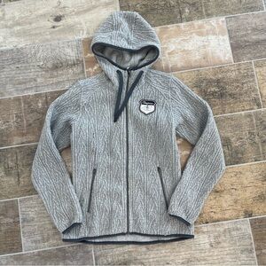 Bergans of Norway Women Grey Hooded Wool Blend Sweater Bergflette Jacket Medium